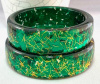 LG164 green confetti lucite bangle